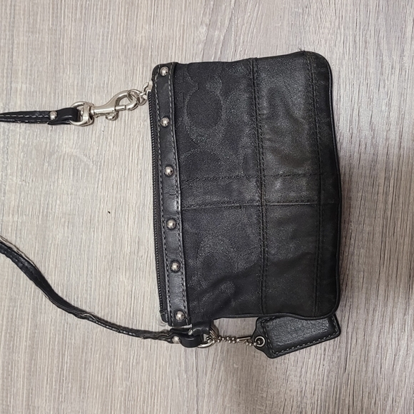 Coach Optic Lurex Signature Black Studded Satchel - Picture 8 of 11